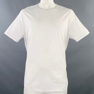 JOHN VARVATOS * U.S.A. Size XXL White Contrast Stitch Cotton Blend T-shirt